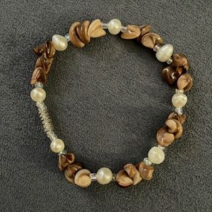 Brown stone with Pearl bracelet